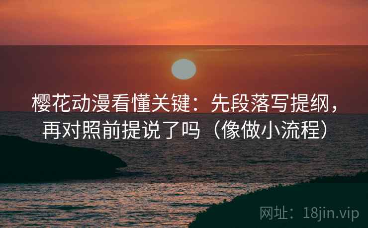 樱花动漫看懂关键：先段落写提纲，再对照前提说了吗（像做小流程）