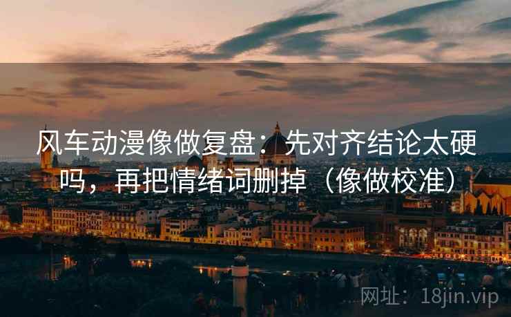 风车动漫像做复盘：先对齐结论太硬吗，再把情绪词删掉（像做校准）